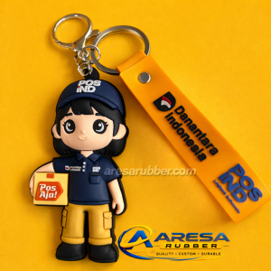 Gantungan Kunci Karet 3D Custom | Souvenir Karet Premium untuk Branding dan Promosi